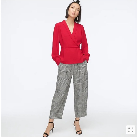 J. Crew Drapery Faux Wrap Top 365 Crepe Size 0 - Picture 2 of 9